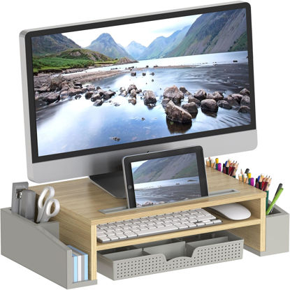 Picture of Simple Houseware Desk Monitor Stand Riser with Adjustable Organizer tray