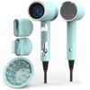 Picture of FUNTIN Hair Dryer Blow Dryer with Diffuser Brush Comb 1800W Full Accessories for Women Professional Tifunny Blue