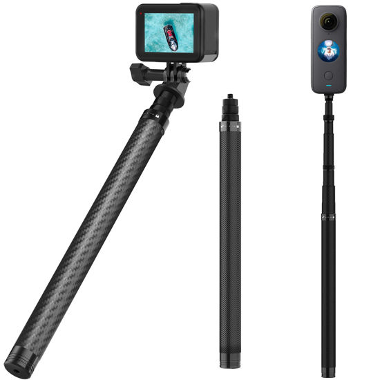 GetUSCart- Selfie Stick Pole Long for GoPro Insta360 (150cm/59 inch),  Underwater Waterproof Carbon Fiber Extension Handheld Monopod for Go Pro  Max Mini Hero 11 10 9 8 7, Insta 360, DJI Action, AKASO Accessories