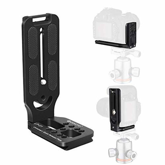Picture of ?Limited Edition? GEEKOTO L-Shaped Quick Release Plate Aluminum Bracket for DSLR and MLC Adapt Tripod Head with 1/4 Screw and ARCA Standard Head (Black)