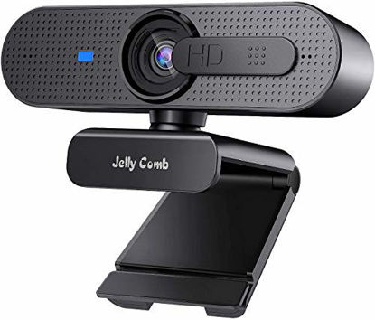 Picture of 1080P Webcam with Privacy Shutter, Jelly Comb HD Autofocus Webcam, Computer Web Camera with Mic for Streaming, Skype, Video Calling, Conferencing, Recording