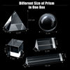 Picture of 5 Pieces K9 Crystal Optical Photography Prism Set 50 mm Crystal Lens Ball and Cube 60 mm Crystal Optical Pyramid 150 mm and 50 mm Glass Triangle Prism for Light Spectrum Science Physics Photo Prism
