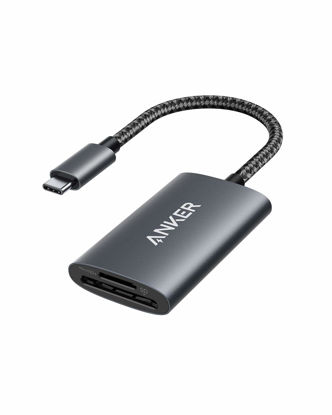 Picture of Anker USB-C SD 4.0 Card Reader, PowerExpand+ 2-in-1 Memory Card Reader, for SDXC, SDHC, SD, MMC, RS-MMC, Micro SDXC, Micro SD, Micro SDHC Card, UHS-II, and UHS-I Cards