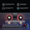 Picture of Redragon GS590 Wireless RGB Desktop Speakers, 2.0 PC Computer Stereo Speaker w/BT 5.0/AUX/USB Mode, Compact Size, Back Ambient RGB Backlight and Easy-Access in-line Control Box, USB Powered