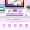Picture of Keyboard and Mouse Wireless, Vivefox Wireless Keyboard with Phone Holder USB A & Type C Receiver Cute Keyboard and Mouse Compatible for Windows, Mac, MacBook/Air/Pro Computer (Purple)