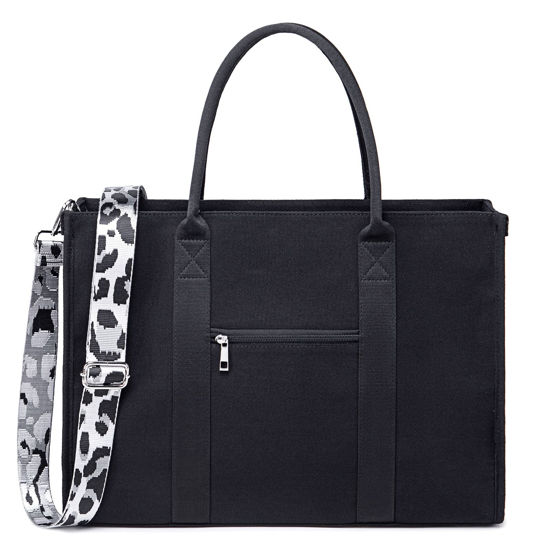 Laptop Bag for Women Waterproof Lightweight Leather 15.6 Inch Computer Tote  Bag Business Office Briefcase Large Capacity Handbag Shoulder Bag  Professional Office Work Bag Black - Walmart.com