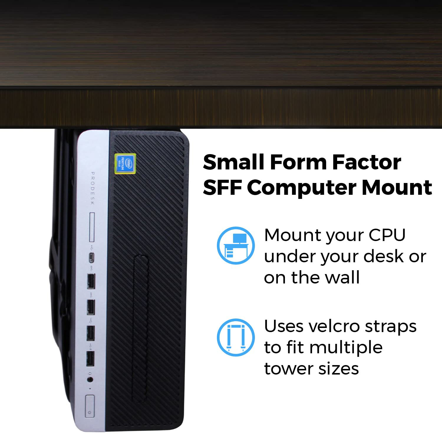 GetUSCart HumanCentric SFF Under Desk PC Mount and PC Wall Mount