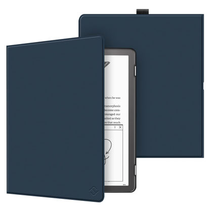Picture of Fintie Slimshell Case for Kindle Scribe 10.2 Inch (2022 Released) - Premium PU Leather Lightweight Book Folio Cover Auto Sleep/Wake with Pen Holder, Navy