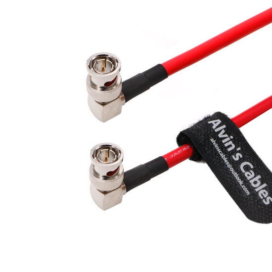 Picture of 12G BNC-Coaxial-Cable Alvin's Cables HD SDI BNC Male to Male L-Shaped Original Cable for 4K Video Camera 1M Red