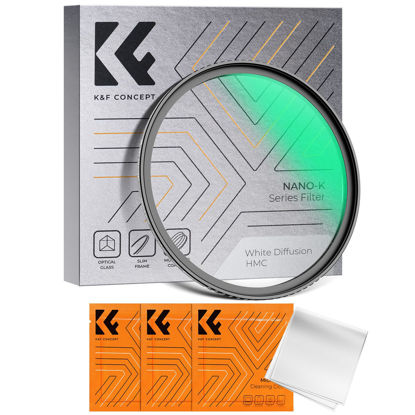 Picture of K&F Concept 82mm White Soft Diffusion Filter 18 Multi-Layer Coatings White Pro Mist Filter with 3 Microfiber Cleaning Cloths for Portrait Photography