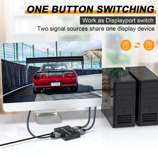 GetUSCart- 8K DisplayPort Switch Splitter,MLEEDA Bidirectional DP 1.4 ...