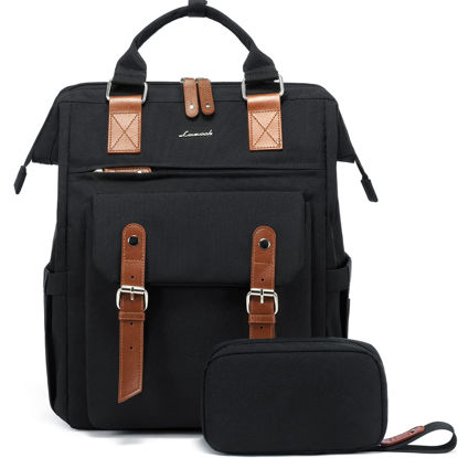 Picture of LOVEVOOK Laptop Backpack Purse for Women Work Travel Backpack Commuter Business Computer Bag Teacher Doctor Nurse Bags, College Backpack Daypack with USB Charging Port, 15.6 Inch, Black-brown