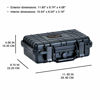 Picture of MEIJIA Portable All Weather IP67 Waterproof Protective Hard Case, Small Camera Case,Dry Case with Customizable Foam,Fit Use of Drones, Camera,Equipments, 11.65 ”x8.35”x3.78”(Elegant Black)