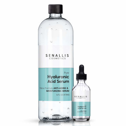 Picture of Hyaluronic Acid Serum 16 fl oz And 2 fl oz, Made From Pure Anti Aging/Wrinkle, Ultra Hydrating Moisturizer That Reduces Dry Skin Manufactured In USA