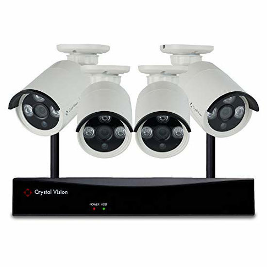 Picture of (2022 Upgraded Ver.) [8CH] Crystal Vision CVT808N-40WB 3 Mega Pixel Wireless Surveillance System NVR CCTV w/ 2TB HDD, Camera Auto Pair w/ wifi