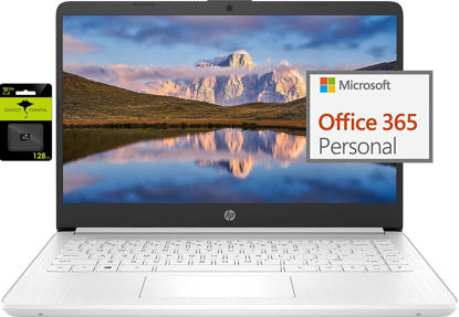 Picture of HP Newest 14" Ultral Light Laptop for Students and Business, Intel Quad-Core N4120, 8GB RAM, 192GB Storage(64GB eMMC+128GB Micro SD), 1 Year Office 365, Webcam, HDMI, WiFi, USB-A&C, Win 11 S