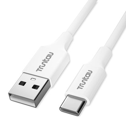 Picture of USB A to USB C Cable, Premium Type C Charger Cord Standard Length, Charging Data Sync USB C Charger Cable for Samsung S10 S9 S8 Plus A80 A71 A51 Note 20, LG V50, Moto G, etc, White TPE, 3.3 ft