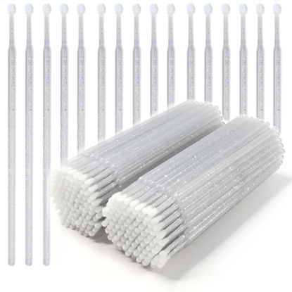 Picture of ZYIGYI 100 PCS Disposable Micro Cotton Swabs Brush Applicators, Microswabs for Eyelash Extension Silver