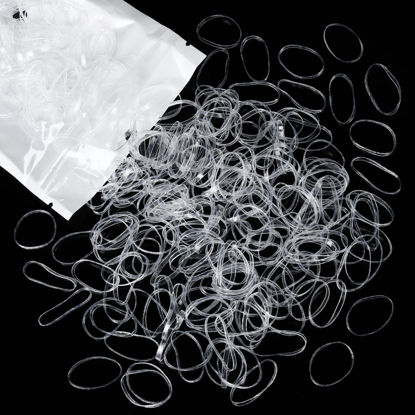 Picture of Clear Hair Elastics, Teenitor Clear Rubber Bands for Hair, Clear Hair Ties