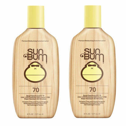 Picture of Sun Bum Original SPF 70 Sunscreen Lotion | Vegan and Reef Friendly (Octinoxate & Oxybenzone Free) Broad Spectrum Moisturizing UVA/UVB Sunscreen with Vitamin E | 8 oz (Pack of 2)