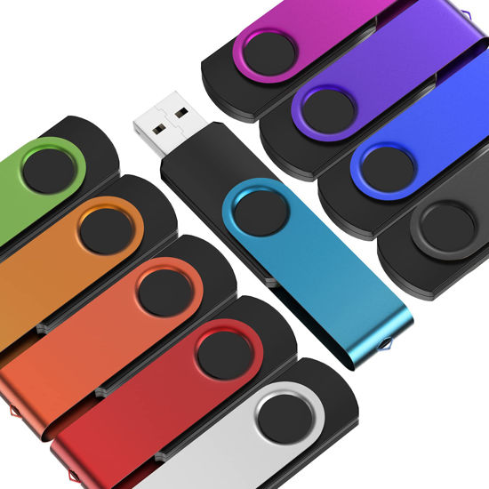 GetUSCart Flash Drive 64GB Pack of 10 Thumb Drives Bulk Kepmem 64