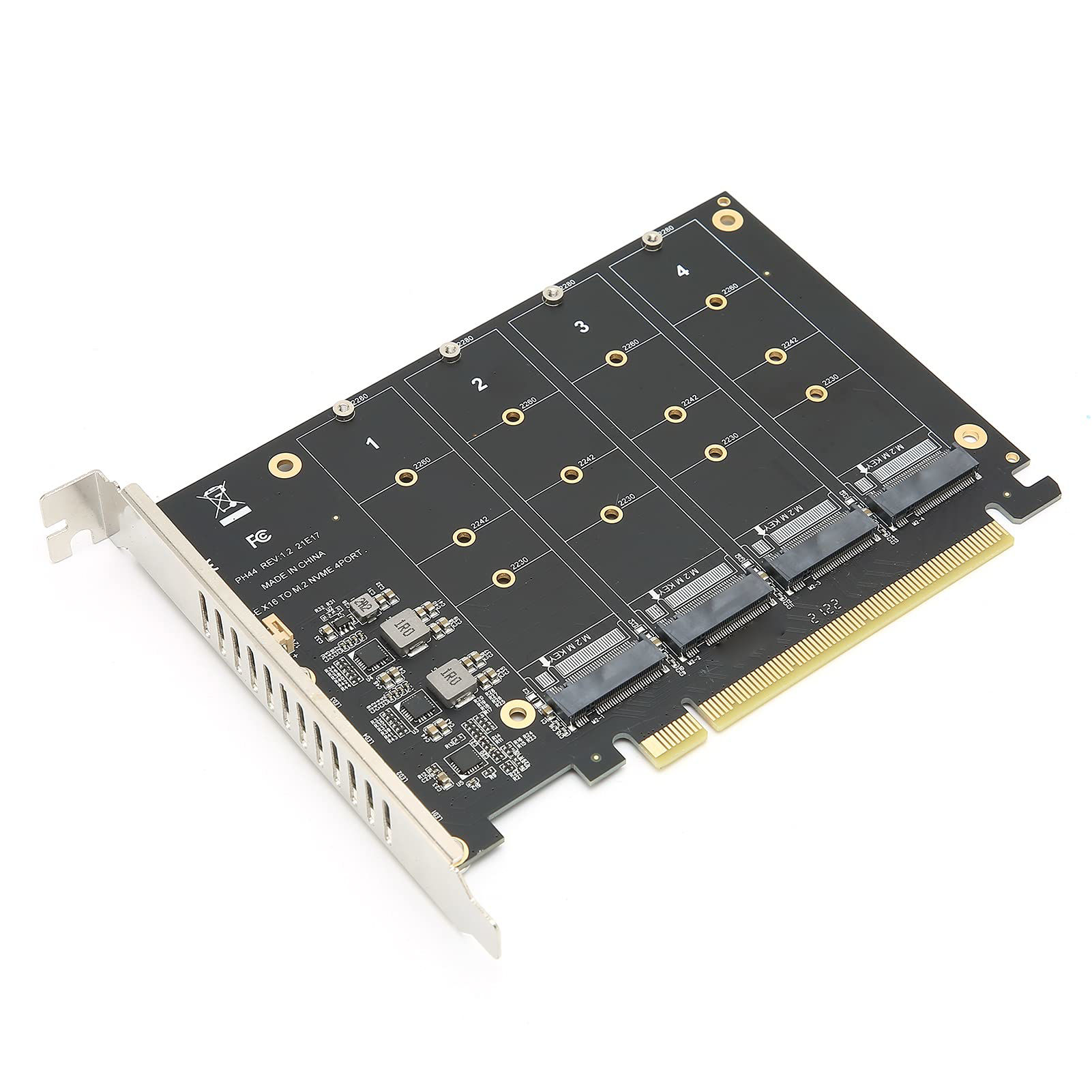 Scheda Adattatore PCIe 3.0 X16 Per 4 SSD M.2 NVMe – 10Gtek, Supporto Bifurcation, Staffa Full/low Profile