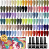 Picture of JODSONE 60 PCS Gel Nail Polish Set All Seasons No Wipe Base Coat Matte Glossy Top Coat Nail Gel Polish Kit for Starter Manicure DIY at Home Enjoy Fun