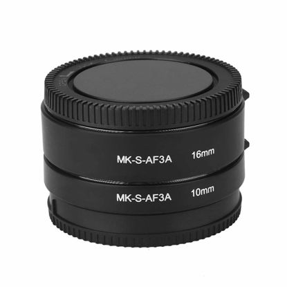 Picture of Qiilu Lens Extension Tube, Auto Focus AF Macro Extension Tube Set 10mm,16mm Fit for Sony E/FE NEX3 NEX5 NEX6 NEX7 A5000/A6000/A7/A7M2 Series