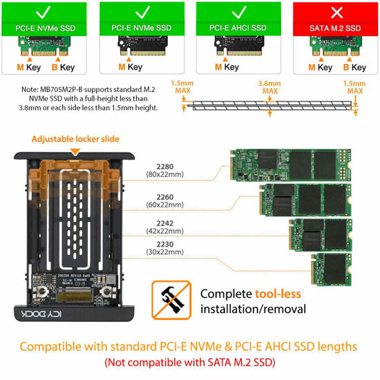 GetUSCart- ICY DOCK M.2 PCIe 3.0/4.0 NVMe SSD to 2.5