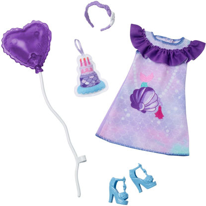 Picture of Barbie Clothes, Fashion Pack for 13.5-Inch Preschool Dolls with Mermaid Birthday Accessories and Party Supplies