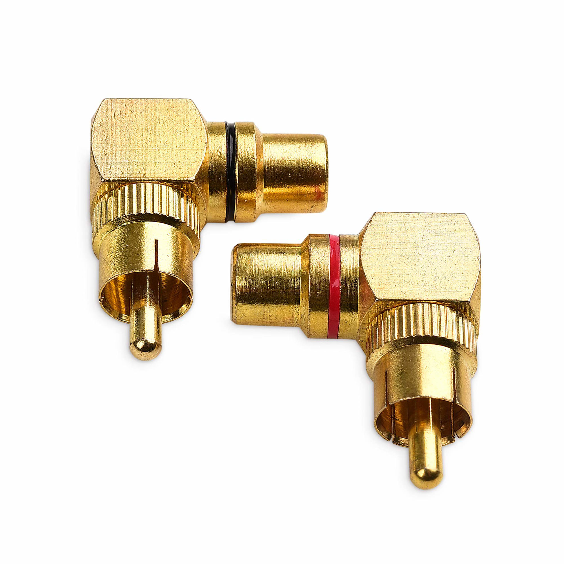 thumbnail image 2 of Pair Of Gold Plated RCA Right Angle Adapters / Connectors 2 of 6
