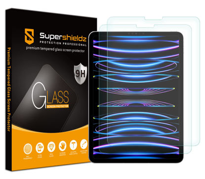 Picture of Supershieldz (2 Pack) Designed for iPad Pro 11 inch (2018-2022 / M2) and iPad Air 5/4 (10.9 inch, 5th/4th Generation) Screen Protector, [Tempered Glass] Anti Scratch, Bubble Free