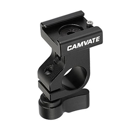 Picture of CAMVATE 15mm Side Single Rod Clamp with Cold Shoe Mount Adapter for Camera Accessories(Black) - 2810