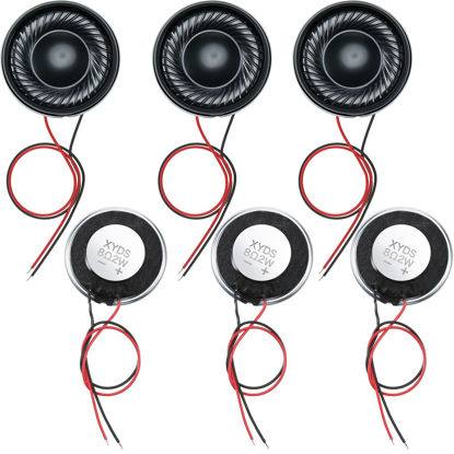 Picture of Weewooday 6 Pcs 12 Pcs 2W 8 Ohm Small Speakers Metal Shell Round Internal Magnet Speaker Micro Internal Speaker for Mini Speakers, DVD, EVD, Mini Multimedia Speakers