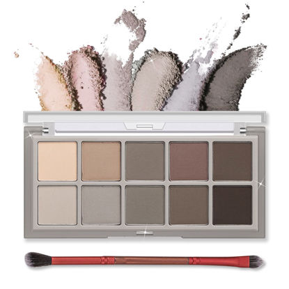 Picture of Erinde 10 Colors Eyeshadow Palette Makeup - Matte Naked Eye Shadow, Ultra-Blendable, Naturing-Looking, Long Lasting, Neutral Nudes Eye Shadow Palette with Brush, Suitable for Older Women, Cement Color