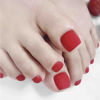 Picture of Outyua Red Square Fake Toenails Matte Press on Toe Nails Short Acrylic False Toes Nails Artificial Beach Full Cover Toenail for Women and Girls 24Pcs (Red)