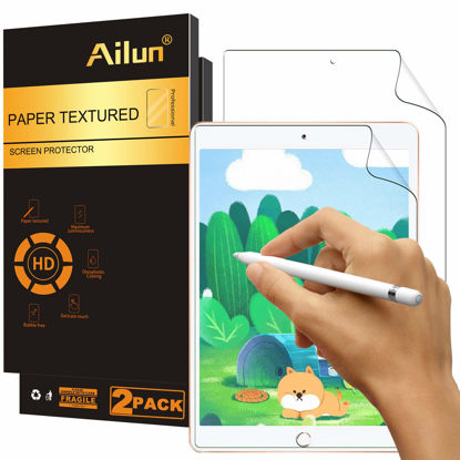 Picture of Ailun Paper Textured Screen Protector for New iPad 9,iPad 8,iPad 7 (10.2-Inch, 2021&2020&2019 Model, 9th&8th&7th Generation) [2Pack] Draw and Sketch Like on Paper Textured Anti Glare Less Reflection Case Friendly