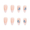 Picture of RikView French Tip Press on Nails Medium Fake Nails Almond White Stick on Nails with Butterfly Design