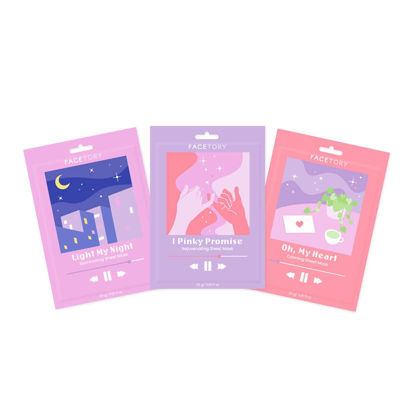 Picture of FACETORY Acne Sheet Mask Collection (Pack of 3) - Soothing, Rejuvenating, Illuminating Sheet Mask for Blemishes, Oily Skin Types, Pimples