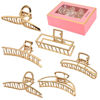 Picture of LUKACY 6 Pack Large Metal Hair Claw Clips - 4 Inch Big gold hair clips,Perfect Jaw hair clamps for Women and Thinner,Thick hair styling,Strong Hold Hair,Fashion Hair Accessories for women (Style 1)