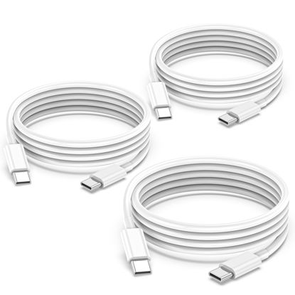 Picture of 3Pack Apple USB C to USB C Charging Cable 6ft 60W, Long Apple Type C Charging Cable Fast Charge Cord for MacBook Pro 2020/2019/2018/2017/2016, iPad Pro12.9/11, iPad Mini 6, iPad Air 4/5, White