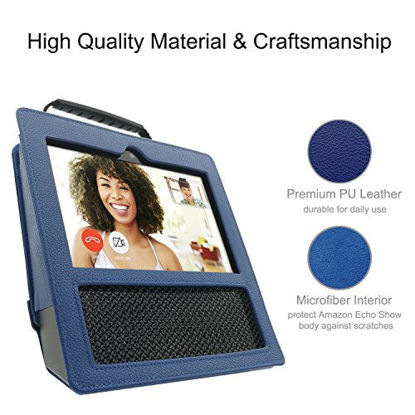 Picture of Protective Case for Echo Show,Leather Case for Echo Show - Optimal protection and Premium Leather - Blue