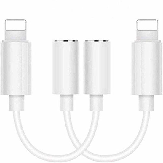 Picture of (2Pack) Headphone Jack Aux Adapter Dongle for iPhone 12/Xs/Xs Max/XR/ 8/8 Plus/X (10) / 7/7 Plus Adapter to 3.5mm Jack Converter Car Charge Accessories Cables & Audio Connector