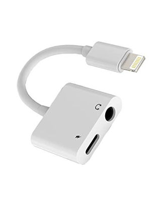 Picture of [Apple MFi Certified] Lightning to 3.5mm Headphones Jack Adapter for iPhone,2 in 1 iPhone Headphones Adapter Aux Audio & Cable Splitter for iPhone13/12/11/XS/XR/X/8/7 iPad, Support All iOS System