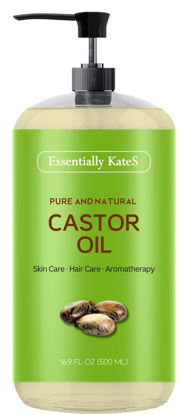Picture of Essentially KateS Castor Oil 16.9 Fl Oz - 100% Pure and Natural and Cold Pressed