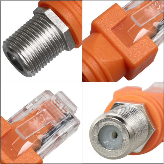 GetUSCart- LUORNG 2PCS RF to RJ45 Converter Adapter Coaxial Barrel ...