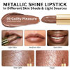 Picture of Oulac Metallic Shine Brown Lipstick for Women, High Impact Lipcolor with Moisturizing Creamy Formula, Vegan & Cruelty-Free, Full-Coverage Lip Color 4.3 g/0.15 oz (Guilty Pleasure (09))