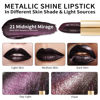 Picture of Oulac Metallic Black Lipstick for Women, High Impact Lipcolor with Moisturizing Creamy Formula, Vegan & Cruelty-Free, Full-Coverage Lip Color 4.3 g/0.15 oz, Midnight Mirage(21)