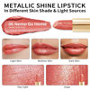 Picture of Oulac Metallic Coral Pink Lipstick for Women, High Impact Lipcolor, Lightweight Soft and Hydrating, Vegan & Cruelty-Free, Full-Coverage Lip Makeup 4.3 g/0.15 oz, Nemo Go Home(06)