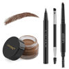 Picture of Eyebrow Stamp Pencil Kit for Eyebrows, Makeup Brow Stamp Trio Kit with Waterproof Eyebrow Pencil, Eyeliner, Eyebrow Pomade, and Dual-ended Eyebrow Brush - Soft Brown